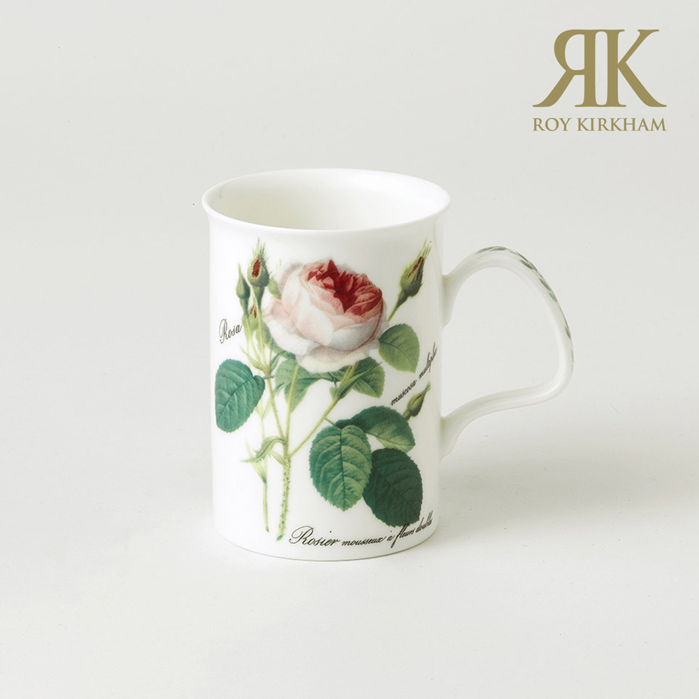 英國roy Kirkham 浪漫淺玫瑰系列 午茶雙人骨瓷杯5件組 2杯 2杯墊 1托盤 王妃生活queen Living